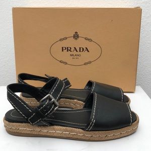 Prada leather espadrilles